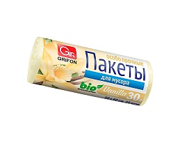 Мешки для мусора 30 л, ароматизированные, Ваниль, бежевые, в рулоне 20 шт., ПНД, 9 мкм, 560х530 мм, GRIFON Aroma, 101-020 V в Симферополе