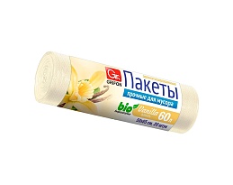 Мешки для мусора 60 л, ароматизированные, Ваниль, бежевые, в рулоне 20 шт., ПНД, 9 мкм, 650х550 мм, GRIFON Aroma, 101-023 V в Симферополе