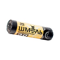 Мешки для мусора 30 л, черные, в рулоне 30 шт., ПНД, 7 мкм, 600х500 мм, ШМЕЛЬ, 4625 в Симферополе