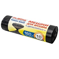 Мешки для мусора 160 л, черные, в рулоне 10 шт., ПВД, 30 мкм, 1200х900 мм, LAIMA ULTRA, 607694 в Симферополе