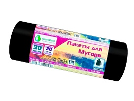 Мешки для мусора 30 л, черные, в рулоне 20 шт., ПНД, 7 мкм, 600х500 мм, MIRPACK Classik, 302040 в Симферополе