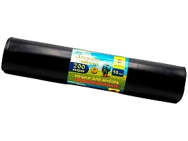 Мешки для мусора 200 л, ароматизированные, черные, в рулоне 10 шт., ПВД, 100 мкм, 1200х800 мм, Добрыня, Dob20010black в Симферополе