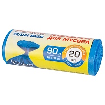 Мешки для мусора 90 л, синие, в рулоне 20 шт., ПНД, 14 мкм, 900х700 мм, LAIMA ULTRA, 607693 в Симферополе