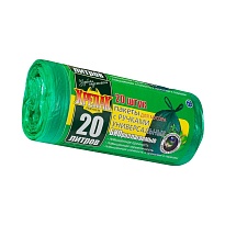 Мешки для мусора 20 л, биоразлагаемые, с ручками, черные, в рулоне 30 шт., ПНД, 10 мкм, 550х440 мм, Крепак, 4607075710047 в Симферополе