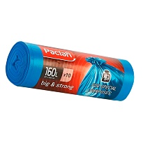 Мешки для мусора 160 л, синие, в рулоне 10 шт., ПВД, 21 мкм, 1200х870 мм, PACLAN Big&Strong, 604075 в Симферополе