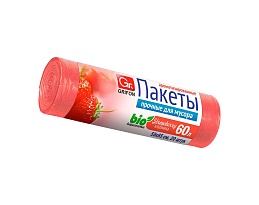 Мешки для мусора 60 л, ароматизированные, Клубника, красные, в рулоне 20 шт., ПНД, 9 мкм, 650х550 мм, GRIFON Aroma, 101-023 K в Симферополе