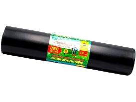 Мешки для мусора 280 л, ароматизированные, черные, в рулоне 10 шт., ПВД 110 мкм, 1400х930 мм, Добрыня, Dob28010black в Симферополе