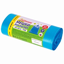 Мешки для мусора 35 л, синие, в рулоне 30 шт., ПНД, 10 мкм, 600х500 мм, Любаша, 608091 в Симферополе