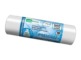 Мешки для мусора 300 л, белые, в рулоне 10 шт., ПВД 70 мкм, 1400х1000 мм, PREMIUM+, 300101602 в Симферополе