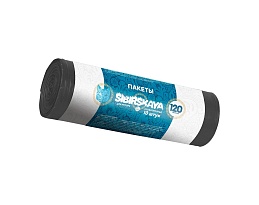 Мешки для мусора 120 л, черные, в рулоне 10 шт., ПНД, 14 мкм, 1100х700 мм, SIBIRSKAYA, 101-008 S в Симферополе