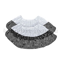 Бахилы бело-черные 1000 шт (500 пар), 48 мкм, двойная подошва, с одной резинкой, Эконом+ в Симферополе