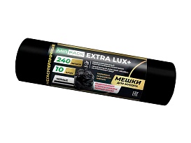Мешки для мусора 240 л, черные, в рулоне 10 шт., ПВД 60 мкм, 1300х930 мм, EXTRA LUX+, 24010115 в Симферополе